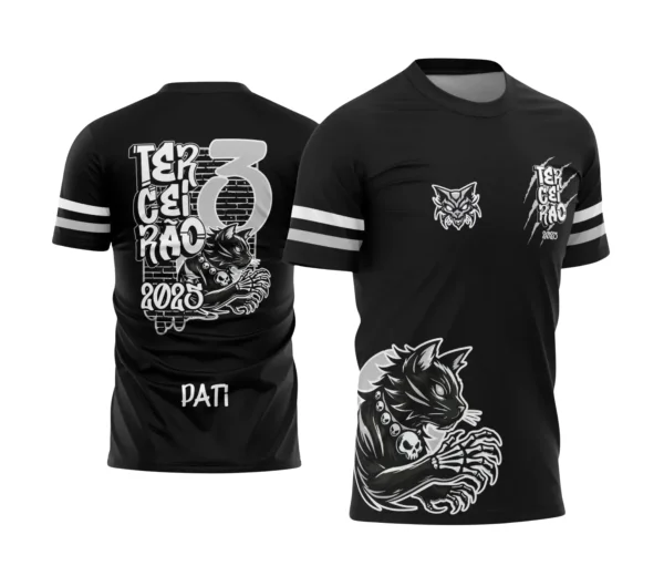 Estampa Para Camiseta Escolar  2025 – Arte Vetor - Uniforme Concluintes 2025 – Terceirão: Estilo Gatinho