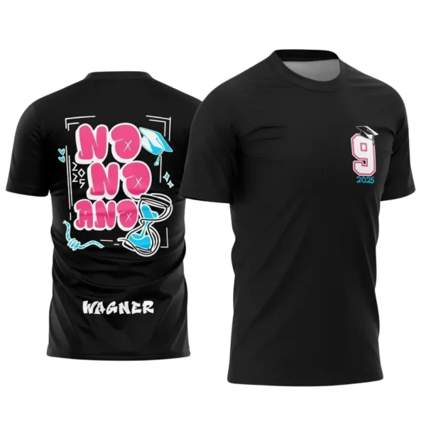 Estampa Para Camiseta Escolar – Arte Vetor - Uniforme Concluintes 2025 – Formandos 9º Ano: Estilo  Ampulheta