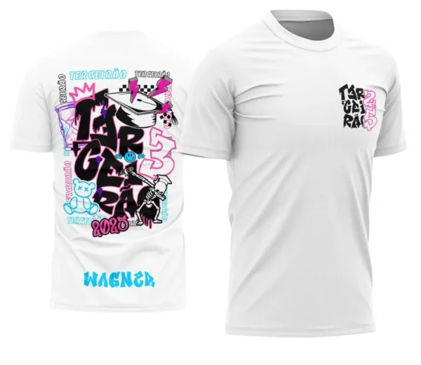 Camiseta Terceirão Esqueleto – Uniforme Escolar Criativo para Concluintes