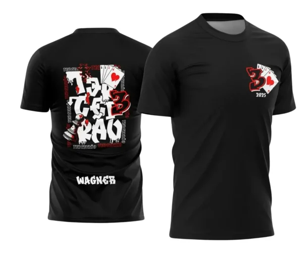 Estampa Para Camiseta Escolar: Modelo Xadrez e Cartas em Vetor

