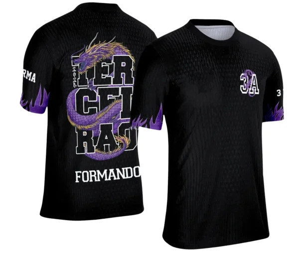 Camiseta Terceirão Dragão – Uniforme Escolar Criativo para Concluintes