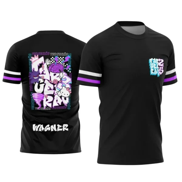 Estampa Para Camiseta Escolar – Arte Vetor - Uniforme Concluintes 2025 – Terceirão: Estilo Gengar e Hello Kitty Terceirão Ano 2025
