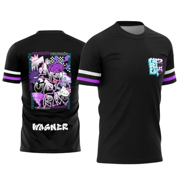 Estampa Para Camiseta Escolar – Arte Vetor - Uniforme Concluintes 2025 – Terceirão: Estilo Gengar e Hello Kitty Terceirão Ano 2025
