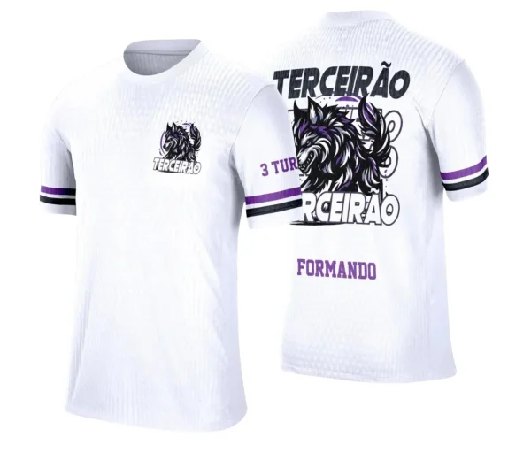Camiseta Terceirão Lobo – Uniforme Escolar Criativo para Concluintes