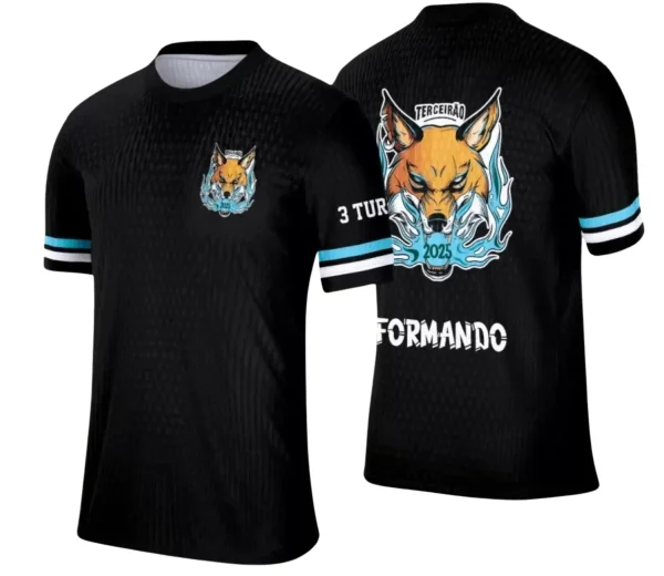 Camiseta Terceirão Lobo – Uniforme Escolar Criativo para Concluintes