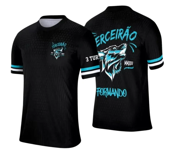 Camiseta Terceirão Lobo – Uniforme Escolar Criativo para Concluintes