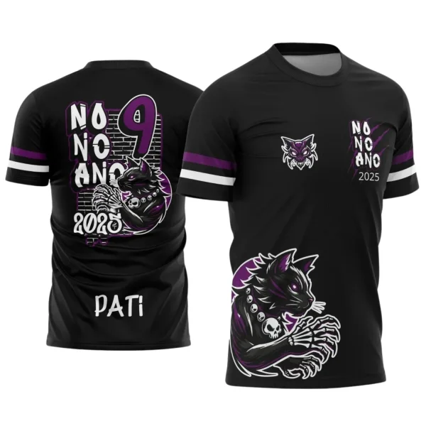 Estampa Para Camiseta Escolar Nono Ano – Arte Vetor - Uniforme Concluintes 2025 – 9º Ano 2025: Estilo Gatinho