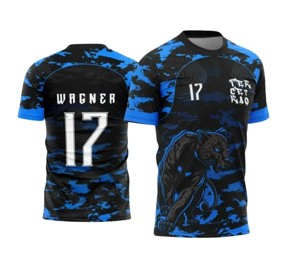 Estampa Para Camiseta Escolar Preta e Azul 2025 – Arte Vetor - Uniforme Concluintes 2025 – Terceirão: Estilo Pantera