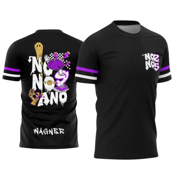 Estampa Para Camiseta Escolar Preta e Purple 2025 – Arte Vetor - Uniforme Concluintes 2025 – Terceirão: Estilo Cérebro Purple