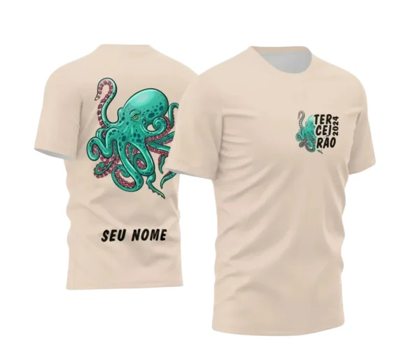 Terceirão Polvo – Estampa Camiseta Escolar Vetor