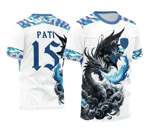 Interclasse Dragão em Chamas Azuis – Design Escolar Criativo | Doces Desenhos