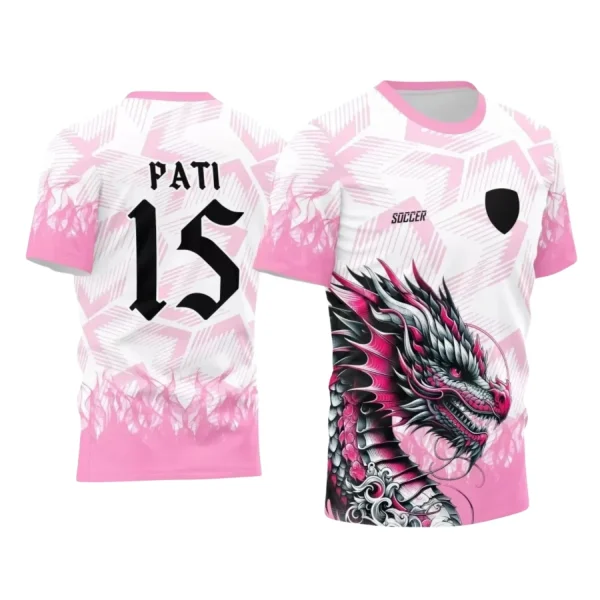 Interclasse Dragão 2025: Arte Vetor em Chamas Rosa