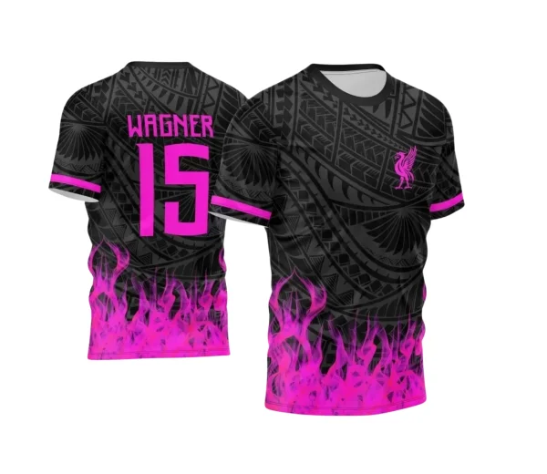 Template Camisa Interclasse  2024 Tribal e Fogo Rosa
