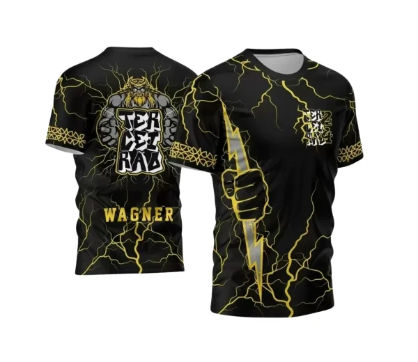 Template Camisa Preta Terceirão 2024  Zeus  Raios Amarelos 