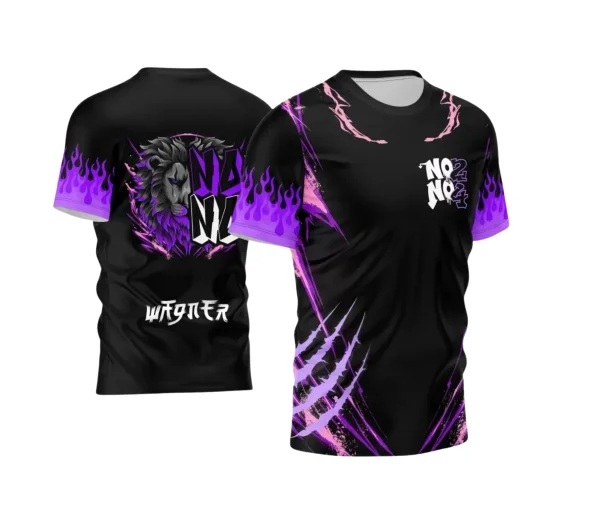 Template Camisa Preta e Lilás Nono Ano Leão  Garras  2024