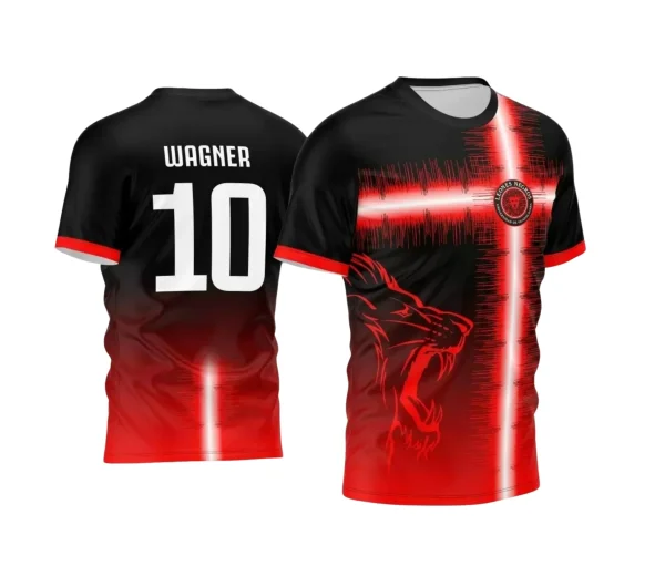 Template Camisa Preta e Vermelha Interclasse 2024 - Jogos Internos 2024 - Leão