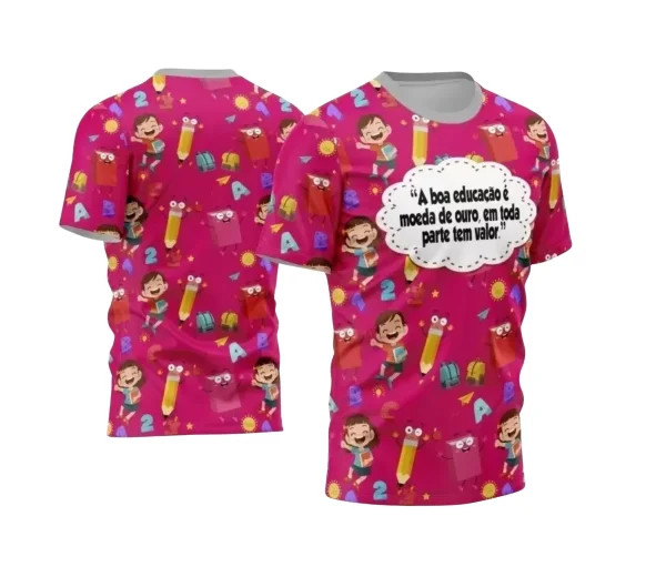 Template Camisa Profissão - Professora 2024 - A Boa Educação é Moeda de Ouro