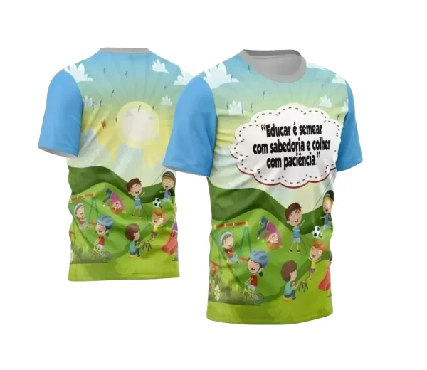 Template Camisa Profissão - Professora 2024 - Educar é semear com sabedoria e colher com paciência