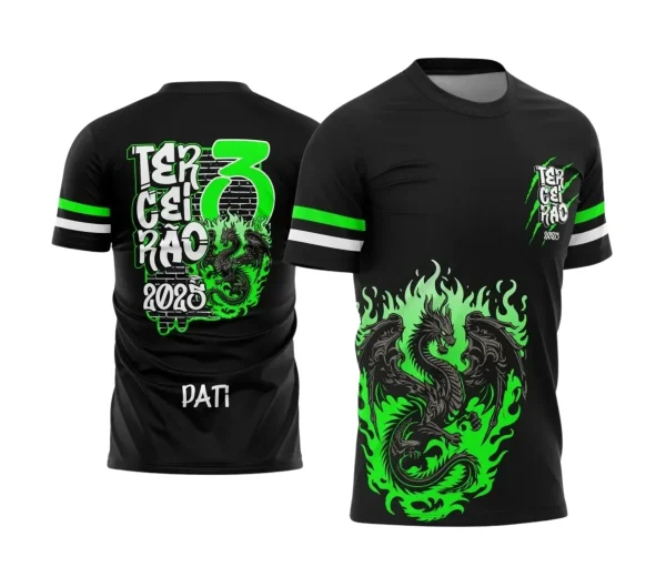 Terceirão 2025: Estampa de Camiseta Escolar com Dragão