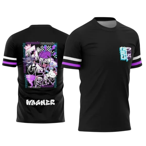 Terceirão Gengar e Hello Kitty Camiseta Escolar 2025