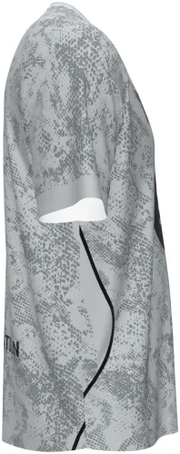 Camisa de goleiro do Barcelona 2026 - 2027 cinza com textura de pele de cobra, frente e costas