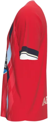 Camisa terceiro uniforme do Celta de Vigo 2026 - 2027 vermelha com losangos, frente e costas