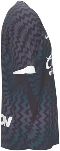 Camisa de goleiro do Chivas 2026 - 2027 cinza-escura com ziguezague tom sobre tom, frente e costas