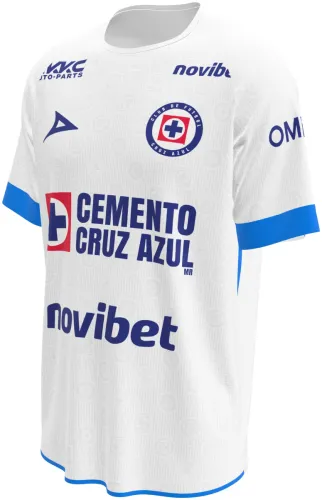 Camisa visitante do Cruz Azul 2026 - 2027 branca com escudos tom sobre tom, frente e costas
