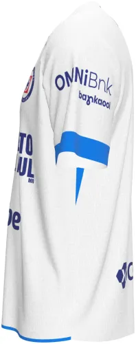 Camisa visitante do Cruz Azul 2026 - 2027 branca com escudos tom sobre tom, frente e costas