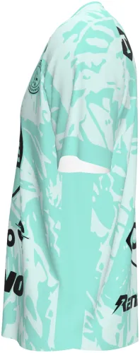 Camisa de goleiro do FC Motagua 2026 - 2027 verde-menta com folhagem tom sobre tom, frente e costas