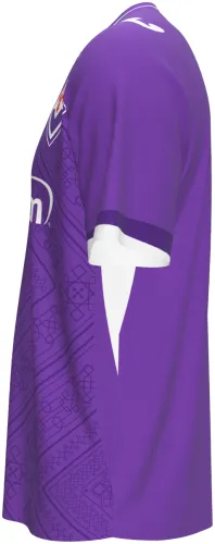 Camisa titular da Fiorentina 2026 - 2027 roxa com ornamento florentino tom sobre tom, frente e costas