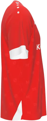Camisa titular do Mainz 05 2026 - 2027 vermelha com monograma tom sobre tom, frente e costas