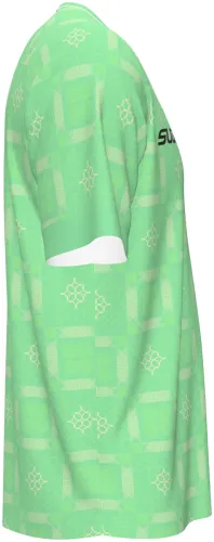 Camisa de goleiro do País de Gales 2026 - 2027 verde-menta com ladrilho celta, frente e costas