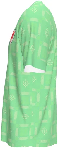 Camisa de goleiro do País de Gales 2026 - 2027 verde-menta com ladrilho celta, frente e costas