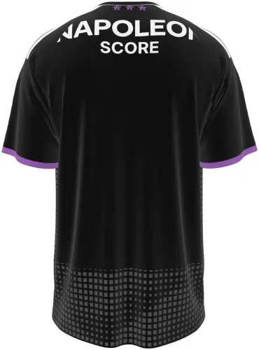 Camisa terceiro uniforme do RSC Anderlecht 2026 - 2027 preta com grade quadriculada, frente e costas