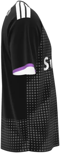 Camisa terceiro uniforme do RSC Anderlecht 2026 - 2027 preta com grade quadriculada, frente e costas