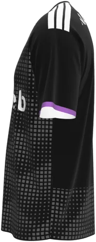 Camisa terceiro uniforme do RSC Anderlecht 2026 - 2027 preta com grade quadriculada, frente e costas