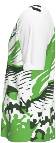 Camisa de treino do Santos Laguna 2026 - 2027 branca com torcida desenhada na barra, frente e costas