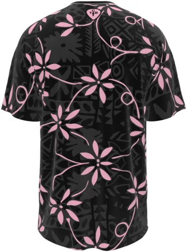Camisa de pré-jogo do Sunderland AFC 2026 - 2027 preta com flores de cerejeira rosa, frente e costas
