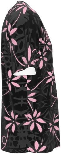 Camisa de pré-jogo do Sunderland AFC 2026 - 2027 preta com flores de cerejeira rosa, frente e costas