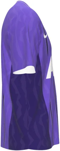Camisa terceiro uniforme do Tottenham Hotspur 2026 - 2027 roxa com listras verticais, frente e costas