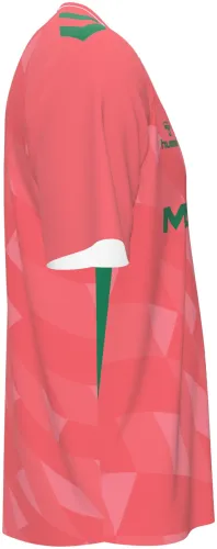 Camisa terceiro uniforme do Werder Bremen 2026 - 2027 rosa-salmão com losangos, frente e costas